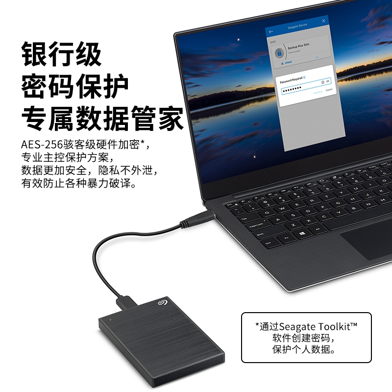 希捷 SEAGATE STDR2000 移动硬盘 2T 暗夜黑 数据线+防震包 计价单位:套