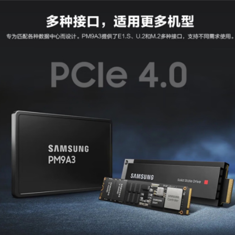 三星 SAMSUNG PM9A3   企业级固态硬盘SSD 3.84T/2.5寸/U.2 NVME/1DWPD MZQL23T8HCLS-00A07 计价单位:个