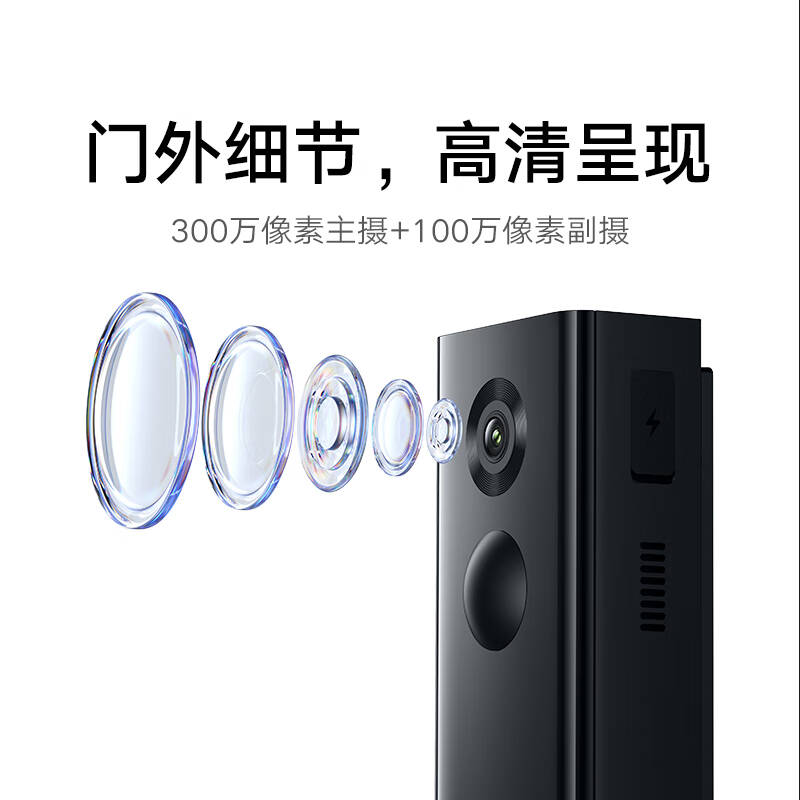 小米 MI MJML04BY 智能门铃 可视门铃300万+100万双摄家用监控摄像头红外夜视远程双向通话包裹快递识别电子猫眼 计价单位:套 小米 MI MJML04BY 智能门铃 可视门铃300万+100万双摄家用监控摄像头红外夜视远程双向通话包裹快递识别电子猫眼 计价单位:套