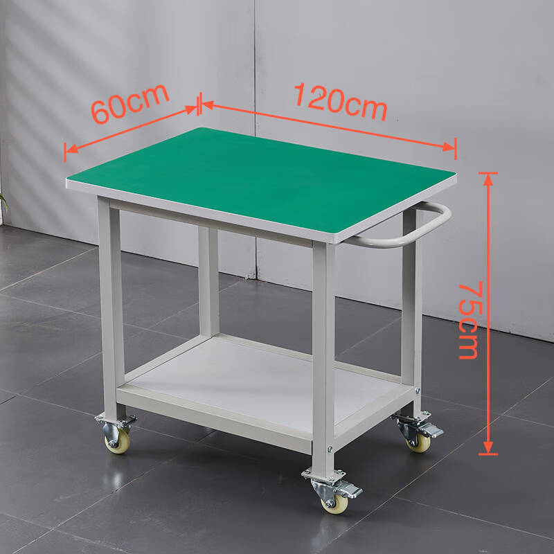 雅涵  120*80*75+10cm 防静电移动工作台 带围边操作台物料周转推车多层 计价单位:台
