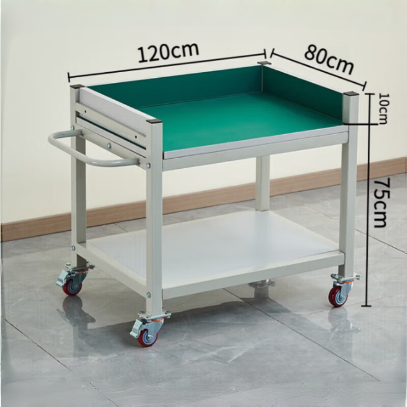 雅涵  120*80*75+10cm 防静电移动工作台 带围边操作台物料周转推车多层 计价单位:台