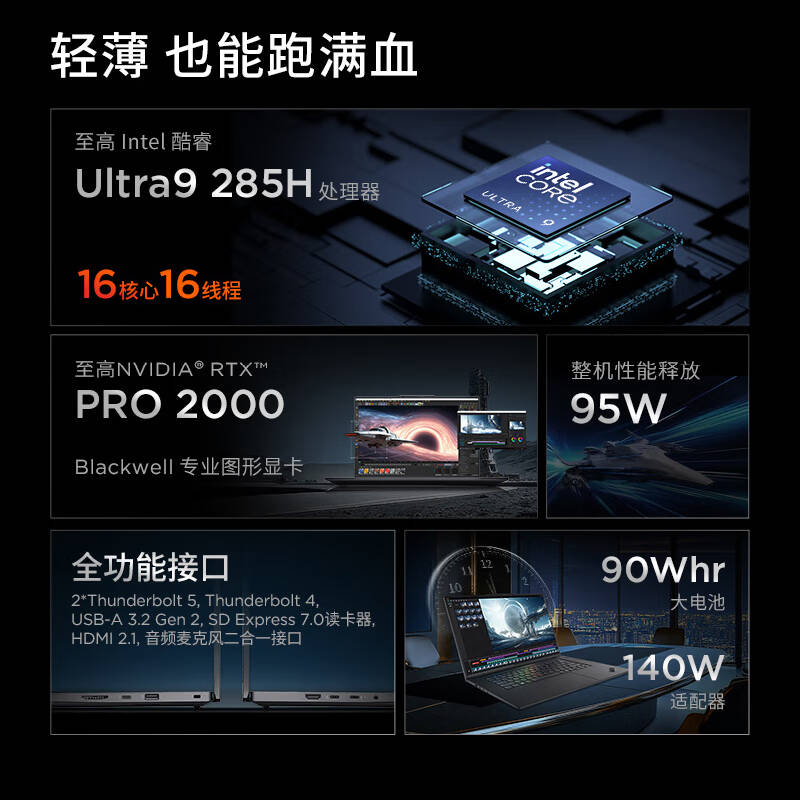 联想 Lenovo 06CD P1 T1g笔记本电脑 U9-285H  32G  1T+1TSSD RTX5070 8G  16寸 WQUXGA W11 计价单位:台