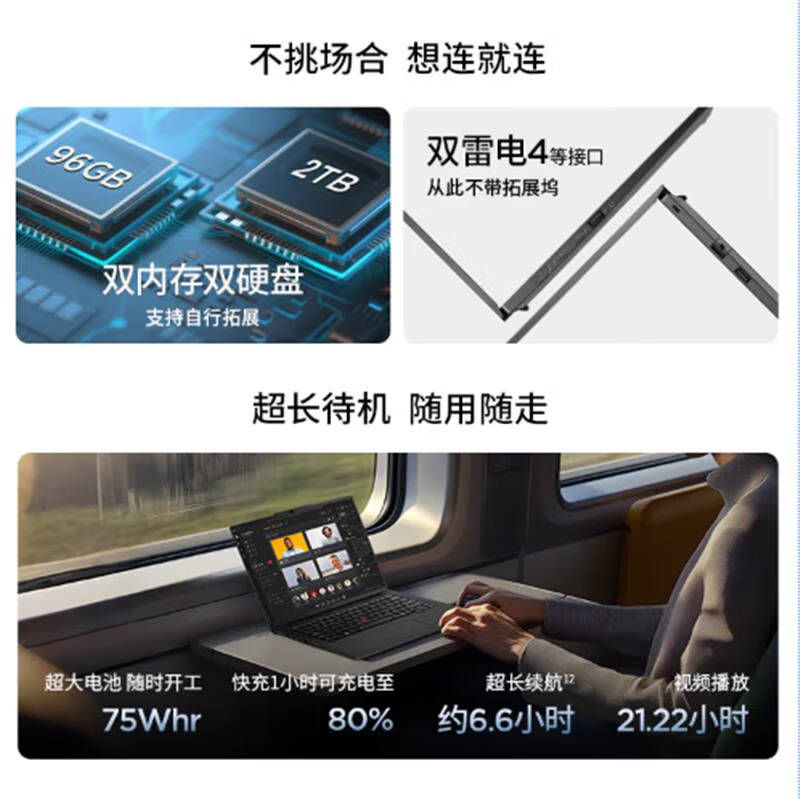Thinkpad  T14p 14.5英寸工程师本笔记本电脑支持openclaw 酷睿Ultra7-255H 32G 1TB RTX5050 计价单位:台