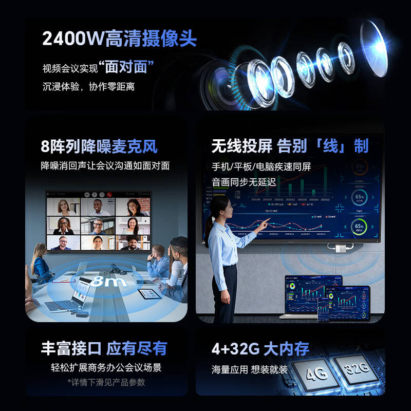 联想 Lenovo E75DPH0 会议平板一体机 75英寸悦享新款 触摸屏 移动支架+传屏器+书写笔 计价单位:套