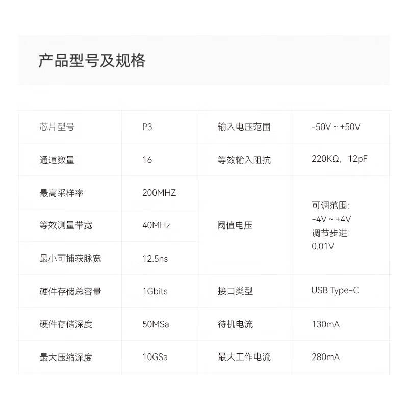 ALINX  P3 逻辑分析仪 200MHz采样率 16通道 P3 计价单位:个