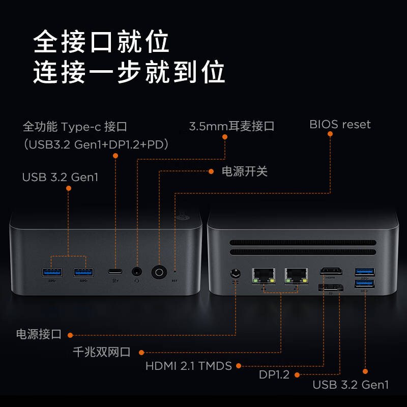联想 Lenovo 来酷mini 主机 i5-13420H 16G内存 1T固态 集显 深空灰 计价单位:台