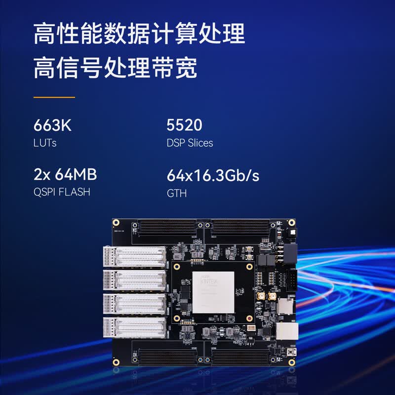 ALINX  AXKU115 FPGA开发板 黑金 Xilinx Kintex UltraScale XCKU115 40G光纤QSFP+网络存储加速FMC HPC数据中心 计价单位:个