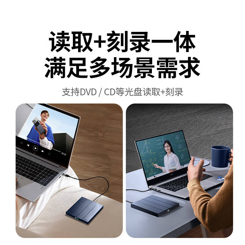 绿联 UGREEN CM837 55847 USB-A/C外置光驱 轻量款 黑色 计价单位:台