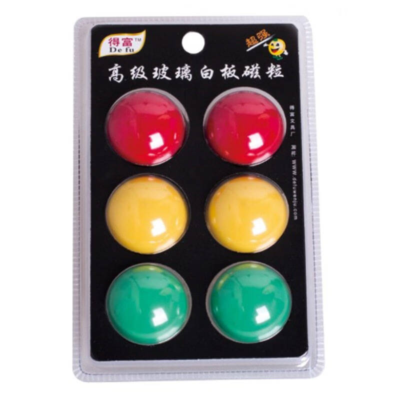 得富  30mm 高级玻璃白板磁钉 6粒/卡 计价单位:卡