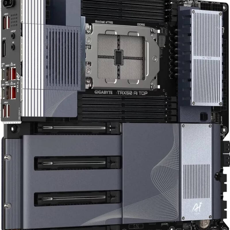 技嘉 TRX 50 AI TOP 工作站主板 AMD sTR5 支持锐龙线程撕裂者7000/PRO 7000 WX DDR5 ECC PCIe 5.0 计价单位:片 技嘉 TRX 50 AI TOP 工作站主板 AMD sTR5 支持锐龙线程撕裂者7000/PRO 7000 WX DDR5 ECC PCIe 5.0 计价单位:片