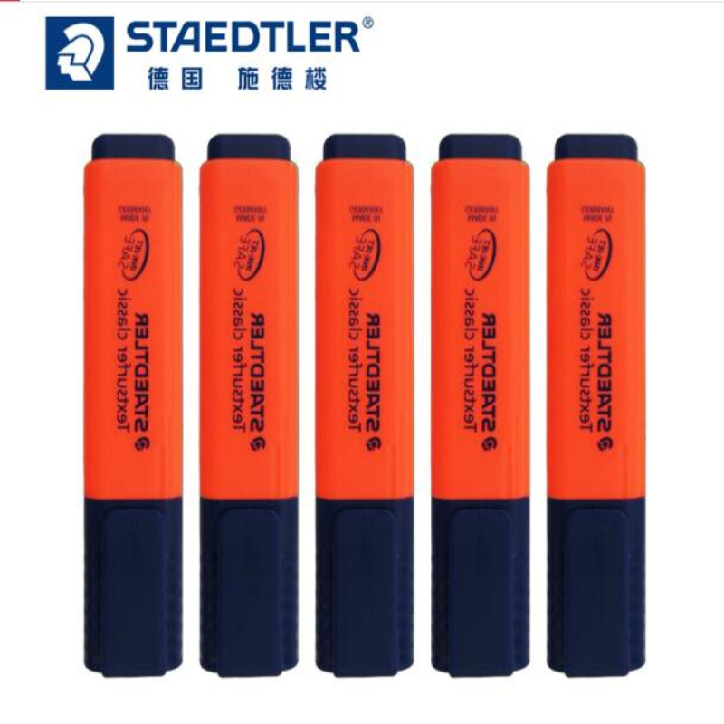 施德楼 STAEDTLER 364-2 荧光记号笔 橘红色 1-5mm 5支/盒 计价单位:盒